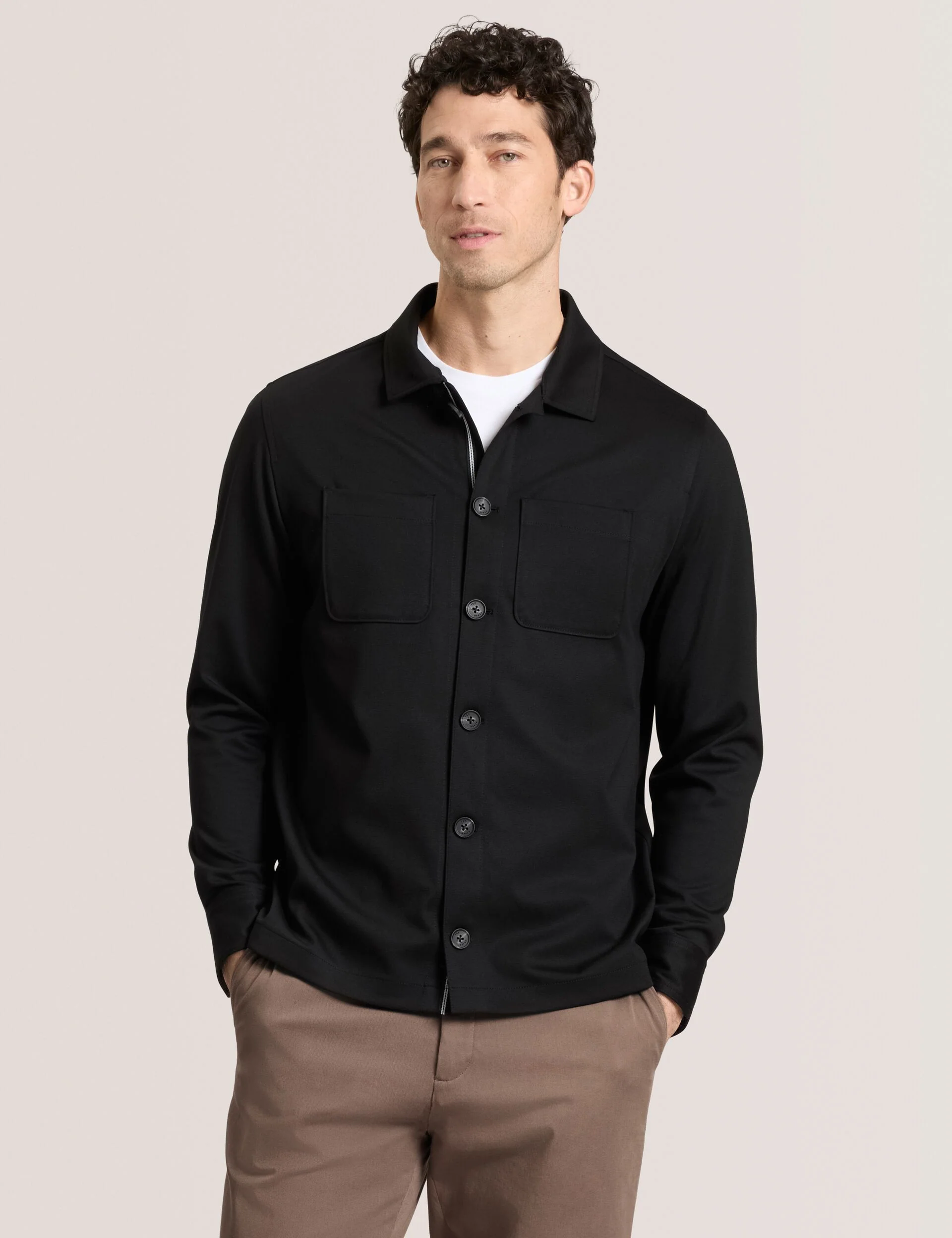 BUTTON FRONT SHACKET | BLACK - Image 6