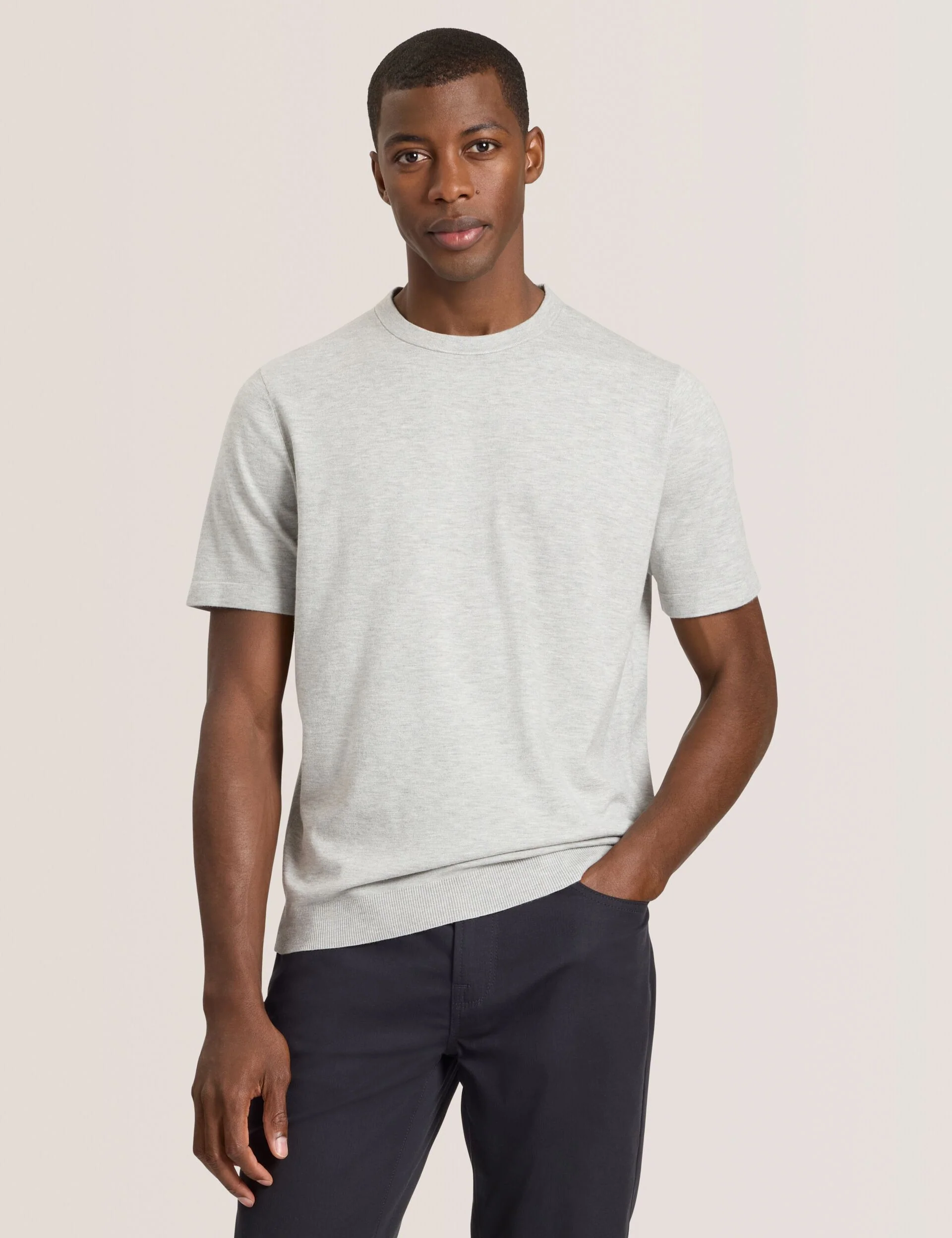 MODERN VISCOSE BLEND CREW | HIGH RISE GREY
