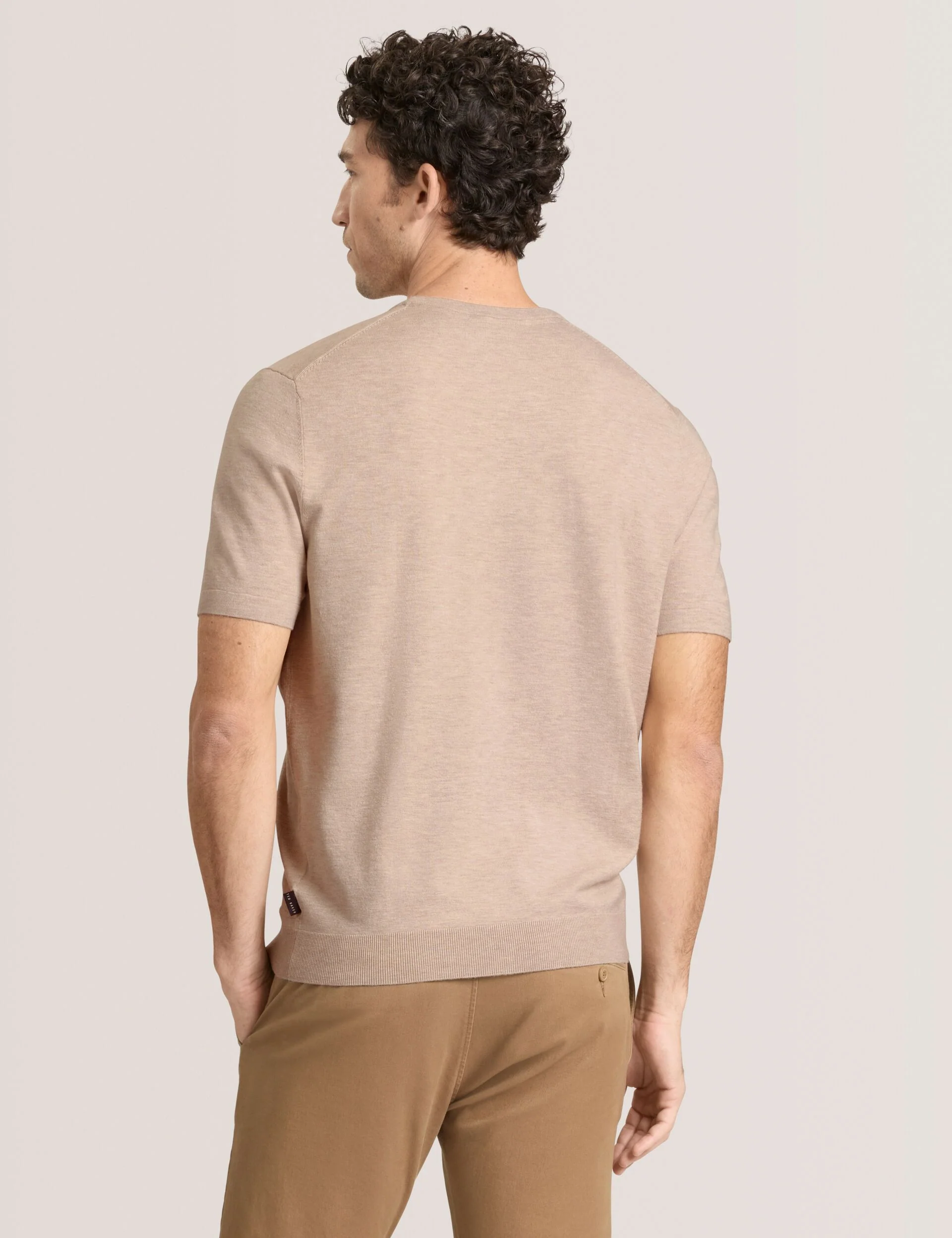 SHORT SLEEVE SWEATER | TAUPE - Image 5